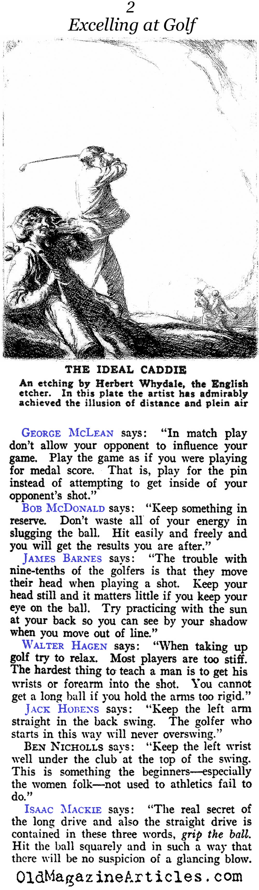 Essential Elements in Golf (Vanity Fair Magazine, 1918)